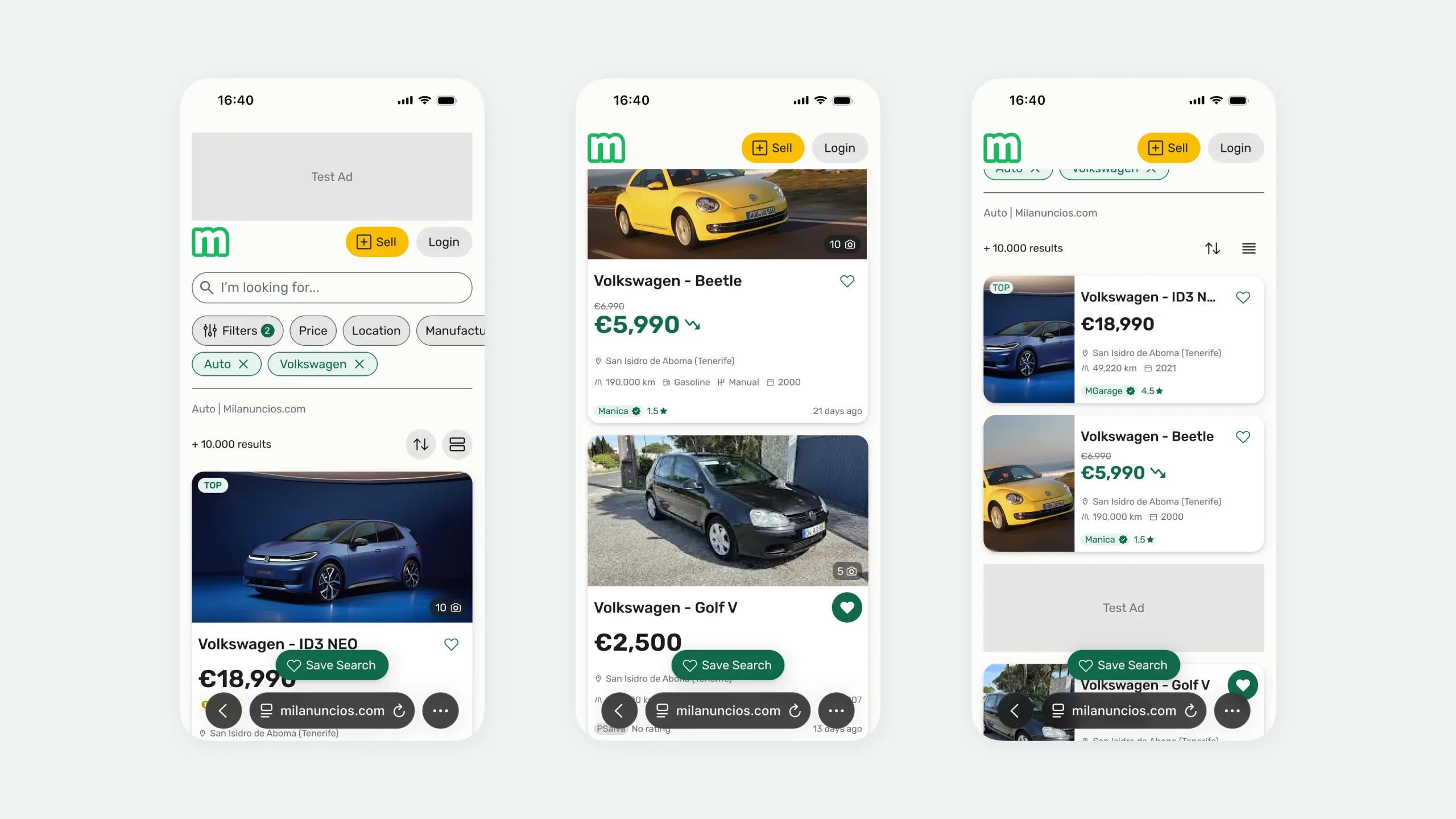 Milanuncios mobile portal